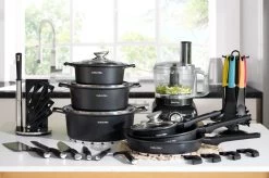 Swiss Pro+ - SWP41D22 - Pannenset 41 Delig - Foodprocessor - Messenblok 8 Delig - Kookgerei Set Met Houder 7 Delig - Starters Pakket - 2022 Serie - Limited Edition -uitzet -Keukengerei Winkel 1200x799 61