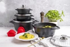 Smile - 8 Delige Pannenset - Antiaanbaklaag - Vaatwasser Bestendig - Geschikt Voor Iedere Kookplaat - MGK-18 - Zwart -Keukengerei Winkel 1200x800 109