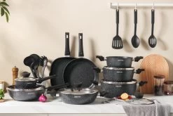 Royal Swiss® - 33-delige Pannenset Inductie - Pannensets - Afneembare Handgreep - Glazen Deksel - Geschikt Voor Oven - PFAS-vrij -Keukengerei Winkel 1200x800 55