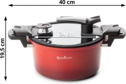 Rosmarino - Snelkookpan Met Glazen Deksel - Zwart - Ø24cm - 5 Liter - 100% PFAS & PFOA Vrij - Aluminium - Pressure Cooker - Non-stick Minerale Coating - Ergonomische Handgrepen - Geschikt Voor Alle Warmtebronnen -Keukengerei Winkel 1200x800 87