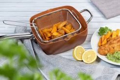 Nuovva Koperen Frituurpan, Met Diepe Zijkanten & Deksel -Keukengerei Winkel 1200x800 96