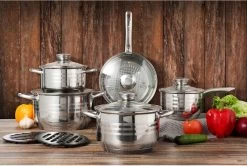 Swiss - Pannenset Inductie 12-delig - Glazen Deksel - RVS Pan / Steelpan / Koekenpan - PFAS-vrij -Keukengerei Winkel 1200x805 2