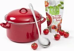 Stamppot / Soeppan, ø24cm, Rood Emaille, Voccelli -Keukengerei Winkel 1200x836 3