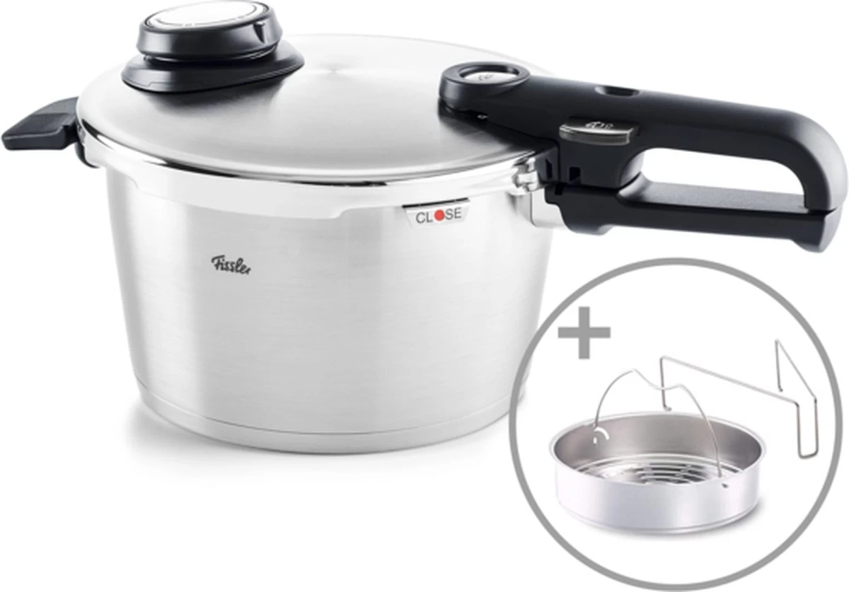 Fissler Vitavit Premium 2022 - Snelkookpan - 6 Liter - Met Stoominzet 1 Fissler Vitavit Premium 2022 - Snelkookpan - 6 Liter - Met Stoominzet