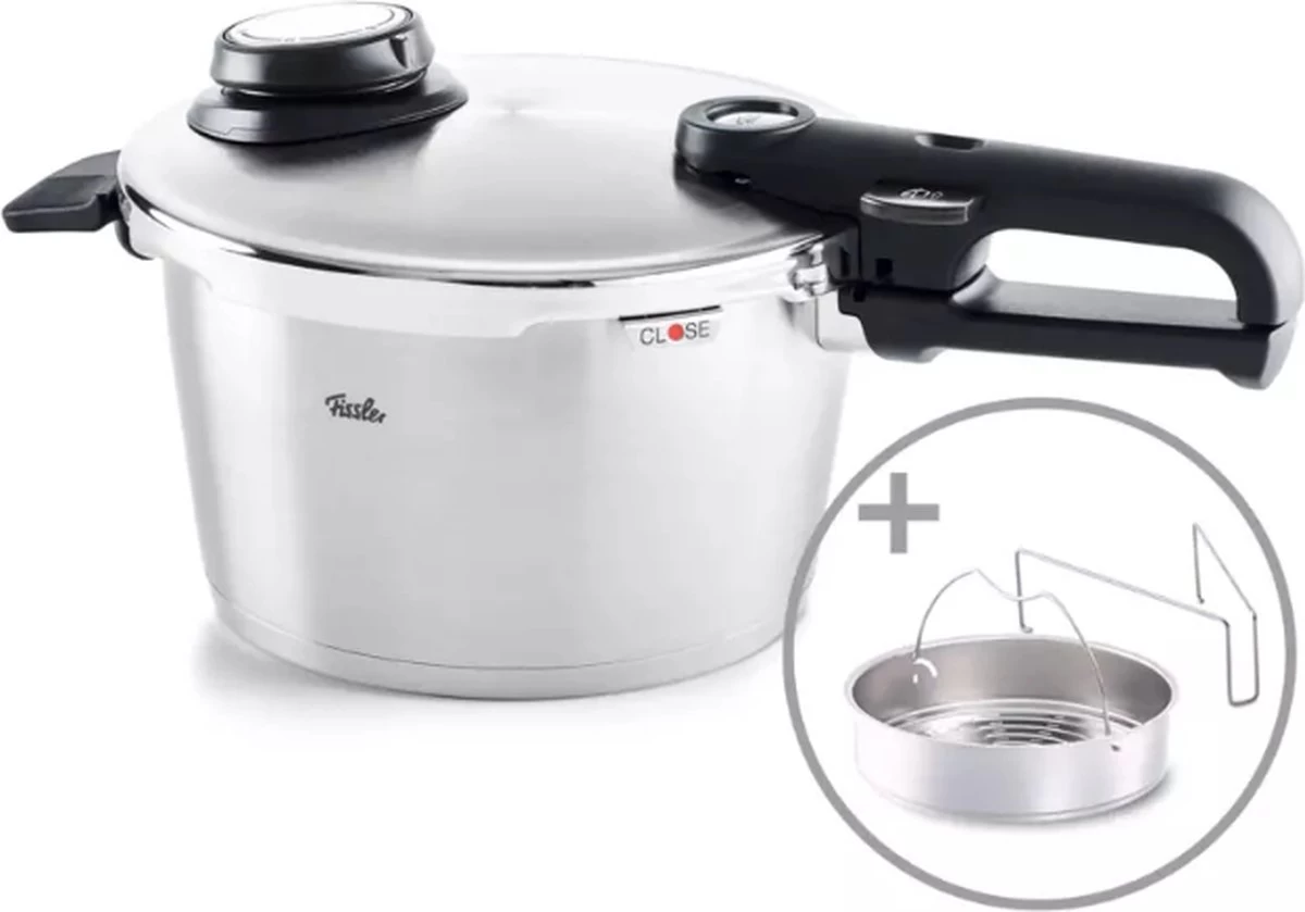 Fissler Vitavit Premium Snelkookpan Met Inzet - 4,5L 1 Fissler Vitavit Premium Snelkookpan Met Inzet - 4,5L