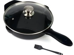 Belluci - Ø26cm - Koekenpan - Skillet + Deksel Geëmailleerde Gietijzeren Pan Voor BBQ En Inductie Incl. Accessoires - Hapjespan - Braadpan