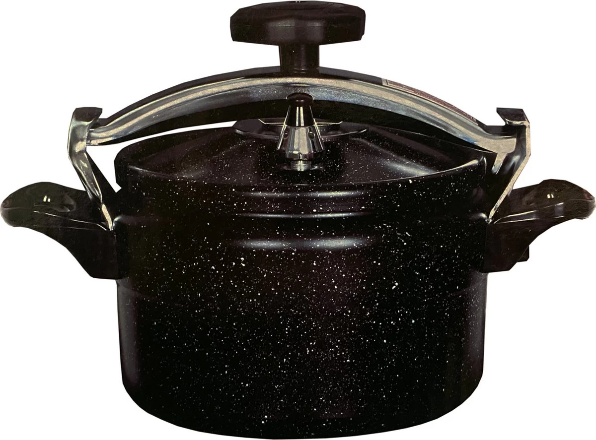 Kookkunst Holland 7 Liter Snelkookpan Aluminium Zwart 24 Cm - Inductie - Pressure Cooker 1 Kookkunst Holland 7 Liter Snelkookpan Aluminium Zwart 24 Cm - Inductie - Pressure Cooker