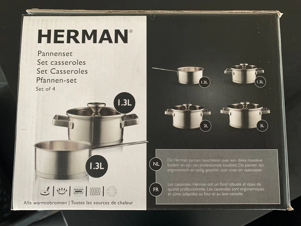 Herman Den Blijker 4-delige RVS Pannenset 4 Herman Den Blijker 4-delige RVS Pannenset - Afbeelding 4