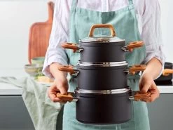 Gero Mark Kookpannenset - 4-delig - Zwart - Houtlook Grepen - Inductie - PFAS-vrij -Keukengerei Winkel 1200x900 15