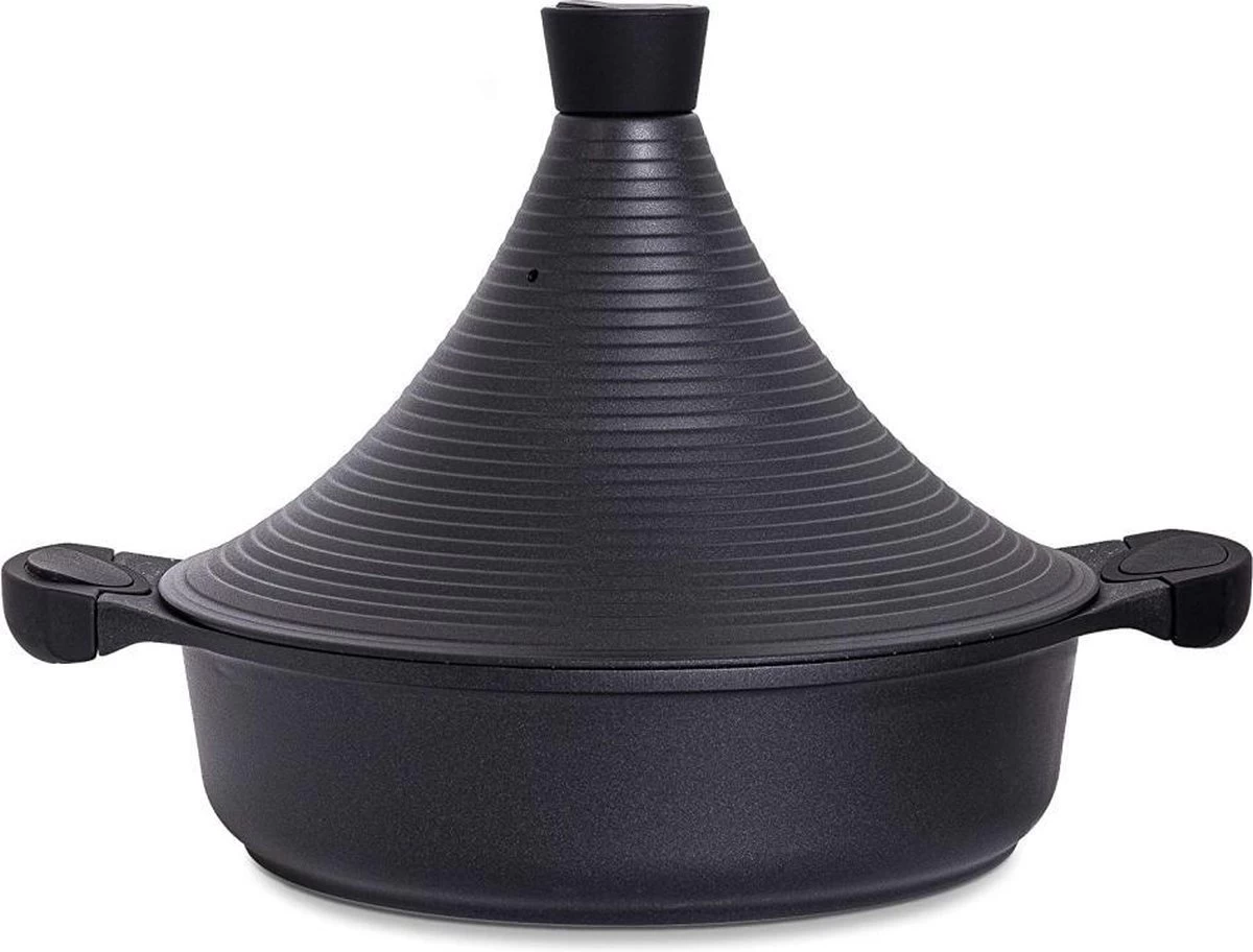 Aluminium Tajine Agadir- Matt Black Geschikt Ook Voor Inductie 1 Aluminium Tajine Agadir- Matt Black Geschikt Ook Voor Inductie