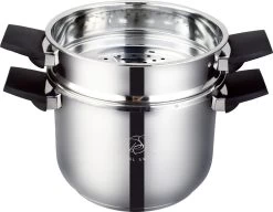 Royal Swiss Snelkookpan / Couscous Pan - 2 In 1 - 10 Liter - Ø 26 Cm - RVS - Inductie - Automatische Sluiting -Keukengerei Winkel 1200x935 2