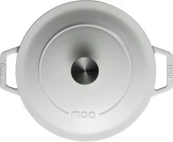 MOA Gietijzeren Braadpan - Inhoud 5,7 Liter - 26CM - Rond - Alle Warmtebronnen - Ook Voor Inductie - Gewicht 5,8 Kg - Wit - C26W -Keukengerei Winkel 1200x981