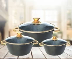 Cheffinger Luxe Braadpannen Set - Rose Gold Line - 6 Delig - Inclusief Deksel - Inductie - 20, 24 & 28CM -Keukengerei Winkel 1200x982