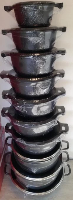 Royalty Line - Marble Soep/braadpan - Met Glazen Deksel Zwart - 24 CM. RL-BS24ML -Keukengerei Winkel 438x1200