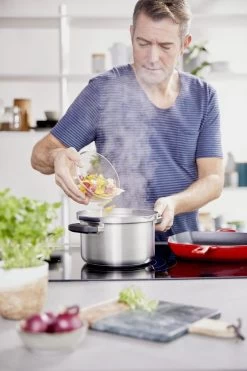 BK Flow Cool Pannenset - 4-delig – RVS Deksels - Veilig Afgietsysteem - Geschikt Voor Alle Warmtebronnen -Keukengerei Winkel 799x1200 2