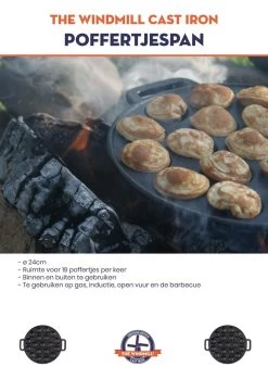 The Windmill Poffertjespan 30 Cm Gietijzer 2,3 Kg Zwart -Keukengerei Winkel 847x1200 1